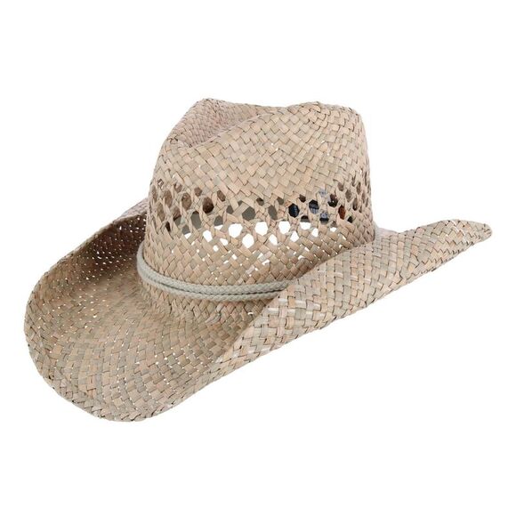 Broner Carson City Vented Seagrass Western Hat with Adjustable Chin Cord - Picture 3 of 5